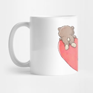 little bear cups are climbing big heart Mug